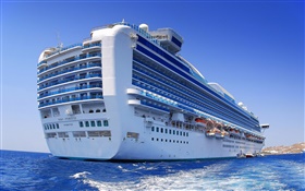Big Kreuzfahrtschiff, Meer, blau HD Hintergrundbilder