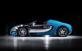 Bugatti Veyron 16.4 blau Supersportwagen Seitenansicht HD Hintergrundbilder