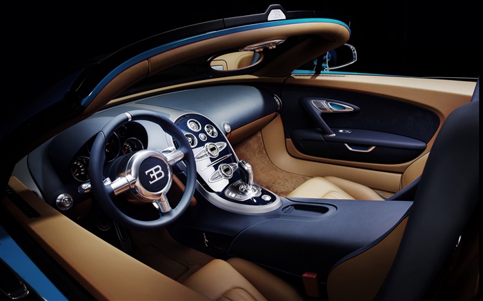 Bugatti Veyron 16.4 Supersportwagen Innenraum close-up Hintergrundbilder Bilder
