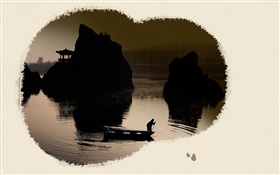 Chinesische Tuschmalerei, Landschaftsmalerei HD Hintergrundbilder