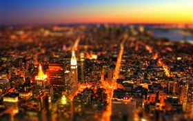 Stadt, Nacht, Gebäude, Licht, Himmel, Tilt-Shift-Fotografie HD Hintergrundbilder
