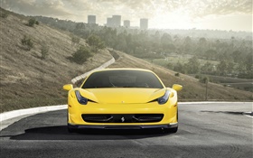 Ferrari 458 Italia gelben supercar Vorderansicht HD Hintergrundbilder