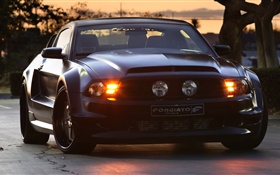 Ford Mustang GT Forgiato schwarzes Auto HD Hintergrundbilder