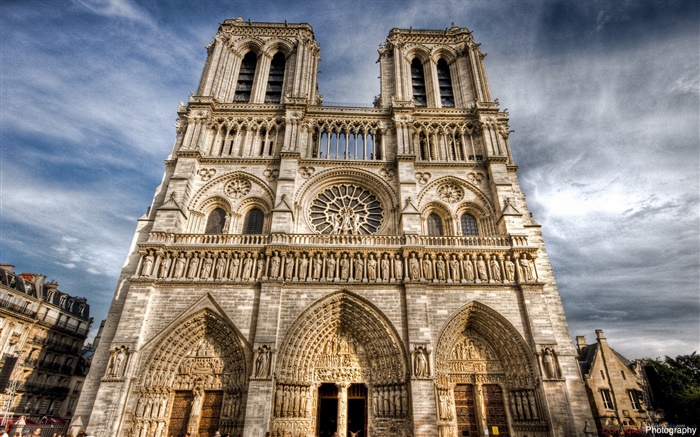 Frankreich, Notre Dame, Gebäude Hintergrundbilder Bilder