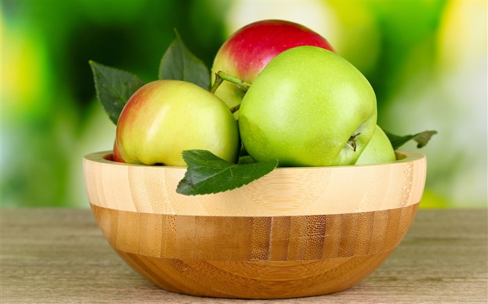 Frisches Obst, grünen und roten Äpfeln Hintergrundbilder Bilder