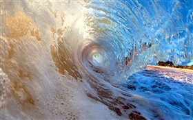 Hawaii, Wellen, Wassertunnel HD Hintergrundbilder