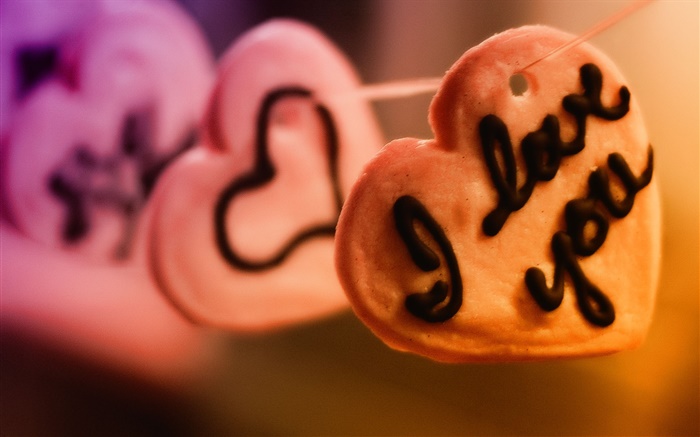 Ich liebe dich, liebe Herzen Kekse Hintergrundbilder Bilder
