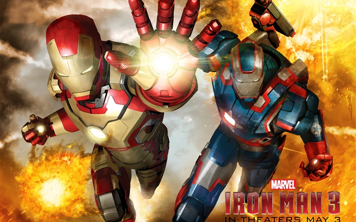 Iron Man 3, zwei Helden Hintergrundbilder Bilder