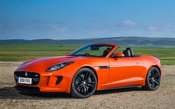 Jaguar F-Type V8 S Orange supercar Hintergrundbilder Bilder