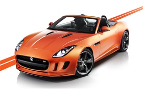 Jaguar F-orange Auto HD Hintergrundbilder