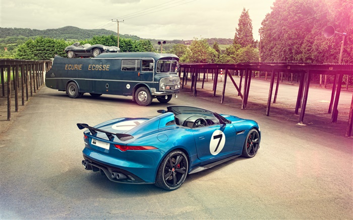 Jaguar Projekt 7 Konzept blaues Auto Hintergrundbilder Bilder