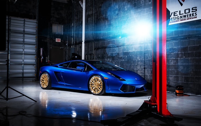 Lamborghini Gallardo blaue Farbe supercar Hintergrundbilder Bilder