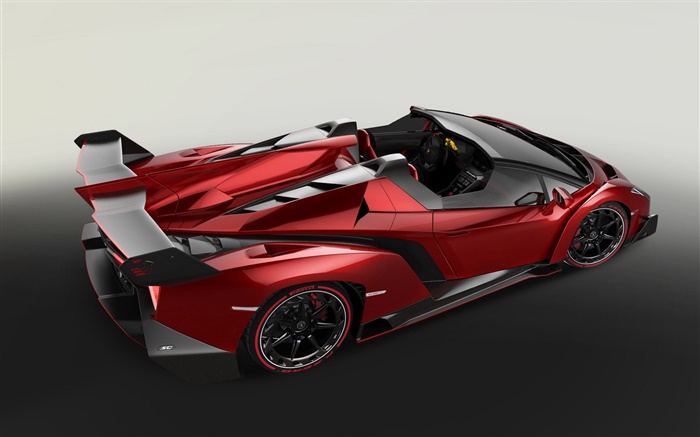 Lamborghini Veneno Roadster rote supercar top Seitenansicht Hintergrundbilder Bilder