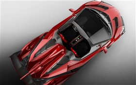 Lamborghini Veneno Roadster rote supercar Draufsicht HD Hintergrundbilder