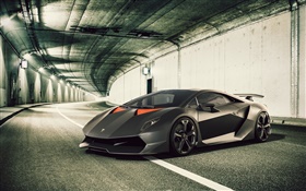 Lamborghini schwarz Supersportwagen HD Hintergrundbilder