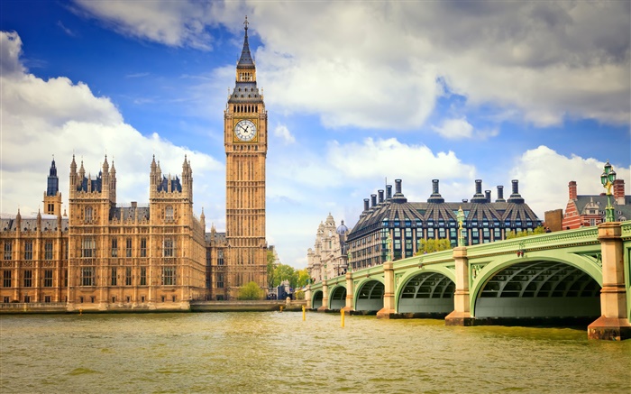 London, England, Stadt, Brücke, Fluss, Big Ben Hintergrundbilder Bilder