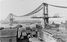 Manhattan-Brücke, 1909, Vereinigte Staaten von Amerika HD Hintergrundbilder