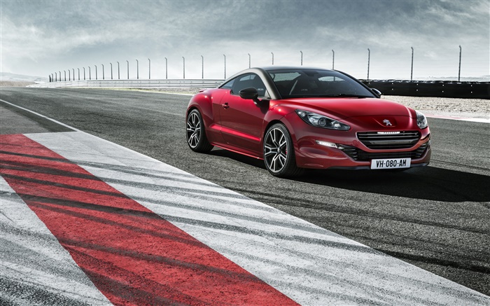 Peugeot RCZ R rotes Auto Seitenansicht Hintergrundbilder Bilder
