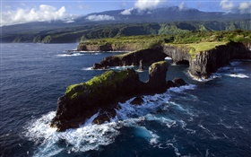 Felsigen Küste, Pazifik, Maui, Hawaii HD Hintergrundbilder