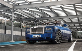 Rolls-Royce Motor Cars, blaues Auto Stop- HD Hintergrundbilder