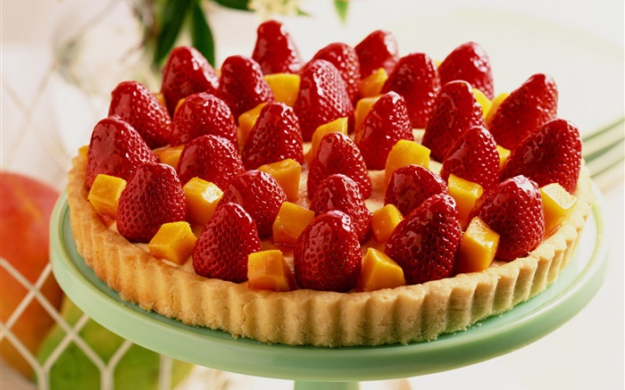 Strawberry Mango-Kuchen Hintergrundbilder Bilder