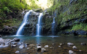 Triple-Wasserfälle, Maui HD Hintergrundbilder
