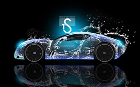 Wasserspritzen Auto, Bugatti, kreatives Design HD Hintergrundbilder