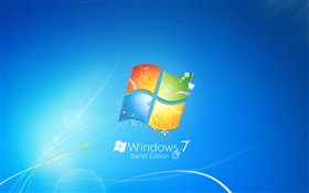 Windows 7 Starter Edition, blauer Hintergrund HD Hintergrundbilder