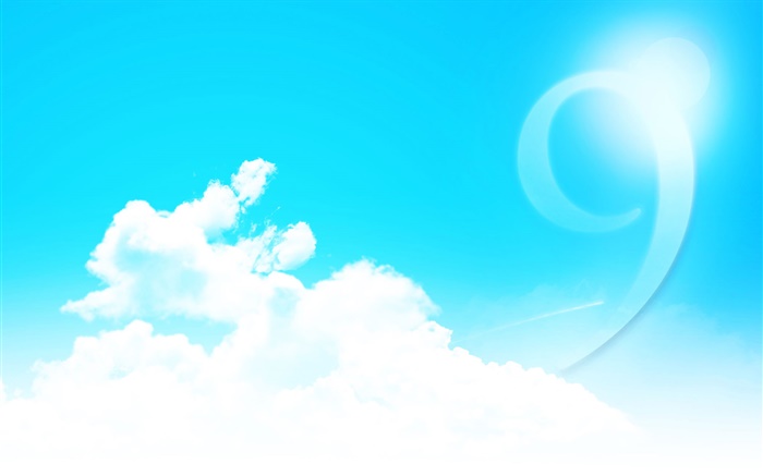 Windows-9-Logo, Wolken, Himmel Hintergrundbilder Bilder