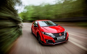 2015 Honda Civic Type R UK-spec roten Autos Geschwindigkeit HD Hintergrundbilder