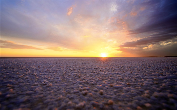 Totes Meer, Sonnenuntergang, Salzstrand Hintergrundbilder Bilder