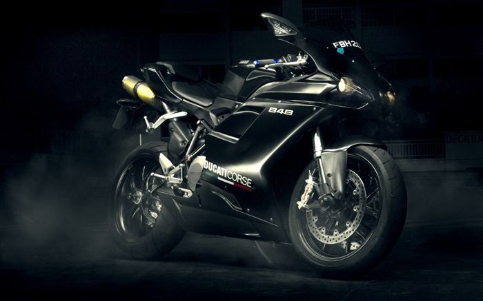 Ducati 848 Evo schwarzen Motorrad Hintergrundbilder Bilder