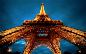 Eiffelturm, Nacht, Paris HD Hintergrundbilder