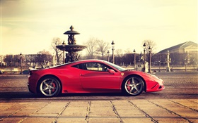 Ferrari 458 roten Supersportwagen Seitenansicht HD Hintergrundbilder