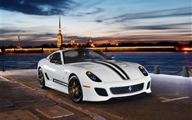 Ferrari 599 GTO weißes Sportauto HD Hintergrundbilder
