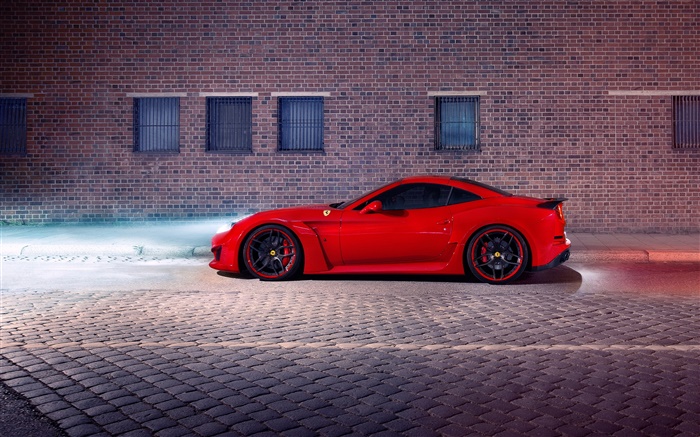 Ferrari California T N-Largo roten Supersportwagen Seitenansicht Hintergrundbilder Bilder