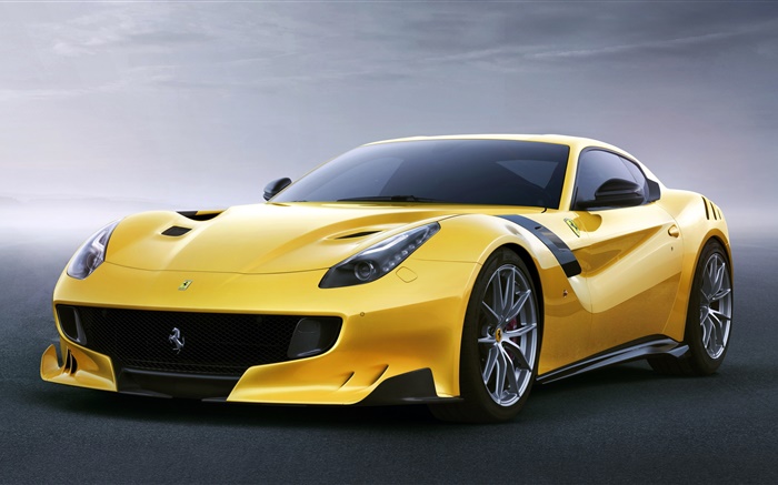 Ferrari F12 gelb supercar Hintergrundbilder Bilder