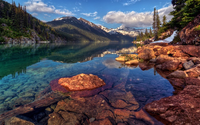 Garibaldi, Kanada, Berge, Felsen, Wald, Bäume, See Hintergrundbilder Bilder