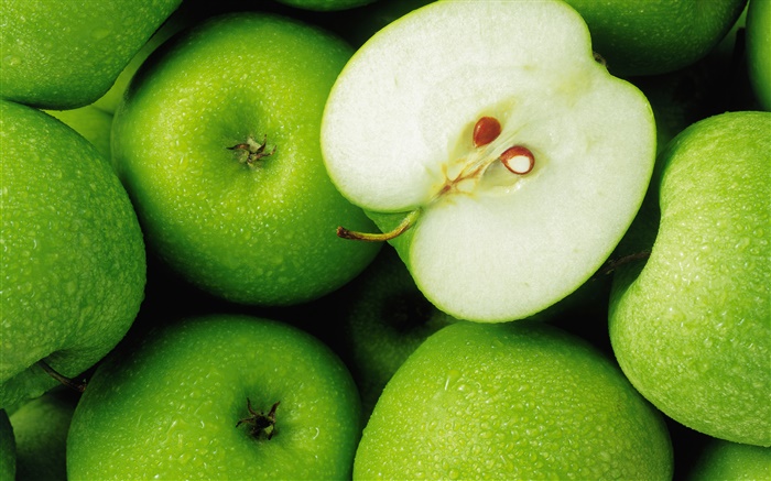 Grüne Äpfel, Obst close-up Hintergrundbilder Bilder