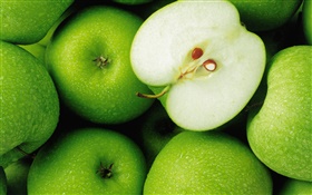 Grüne Äpfel, Obst close-up HD Hintergrundbilder
