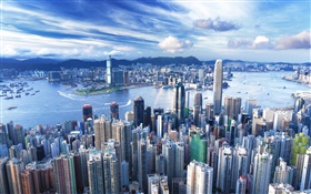 Hong Kong, City, Wolkenkratzer, Großstadt HD Hintergrundbilder