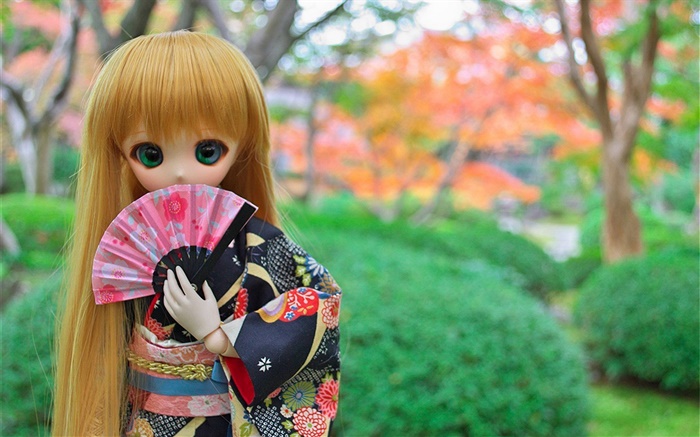 Japanische Spielzeug Mädchen, doll, lange Haare Hintergrundbilder Bilder