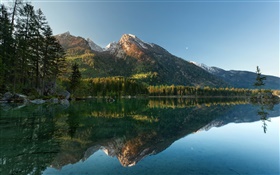 See, Bäume, Berge, Wasser Reflexion HD Hintergrundbilder