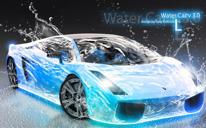 Wasserspritzen Auto, Lamborghini, kreatives Design Hintergrundbilder Bilder