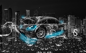Wasserspritzen Auto, Stadt, kreatives Design HD Hintergrundbilder