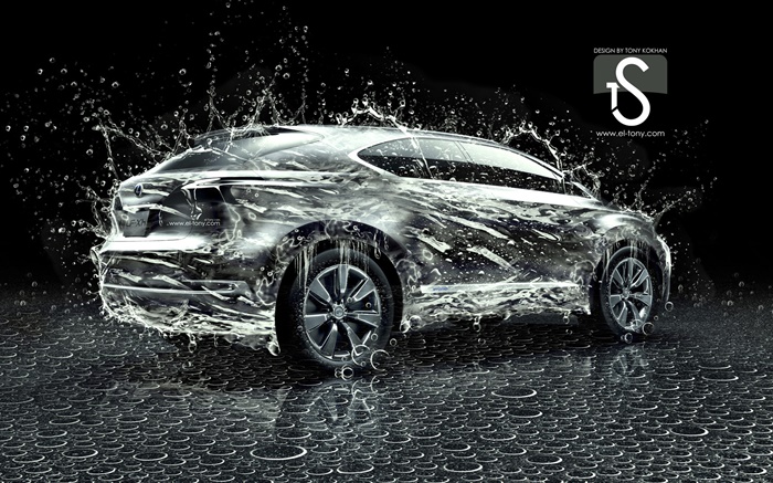 Wasserspritzen Auto, kreatives Design, Lexus Hintergrundbilder Bilder