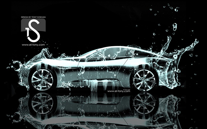 Wasserspritzen Auto, kreatives Design, Seitenansicht Hintergrundbilder Bilder