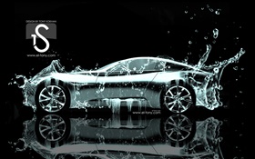 Wasserspritzen Auto, kreatives Design, Seitenansicht HD Hintergrundbilder