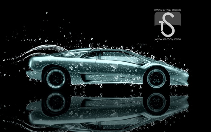 Wasserspritzen Auto, Tropfen, kreatives Design Hintergrundbilder Bilder