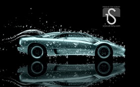 Wasserspritzen Auto, Tropfen, kreatives Design HD Hintergrundbilder